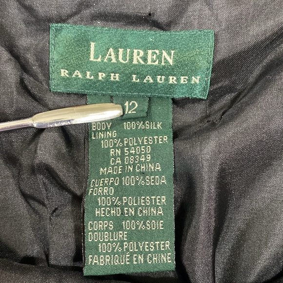 Lauren by Ralph Lauren Silk/Velvet Sleeveless Dress Black Maxi Size 12 - Picture 9 of 9